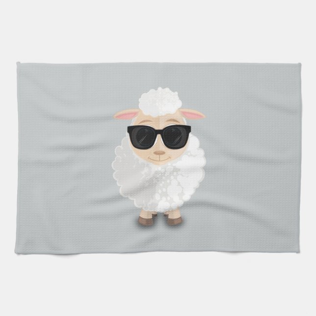 Cool Sheep Tea Towel (Horizontal)