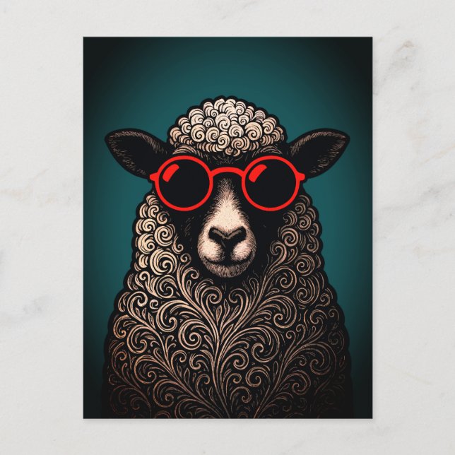 Cool Sheep Wall Art Postcard (Front)