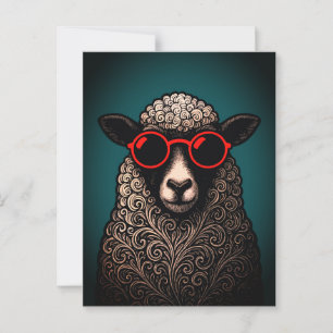 Cool Sheep Wall Art Postcard
