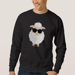 Cool Sheep Wearing Sunglasses Funny Cartoon Farm Sweatshirt