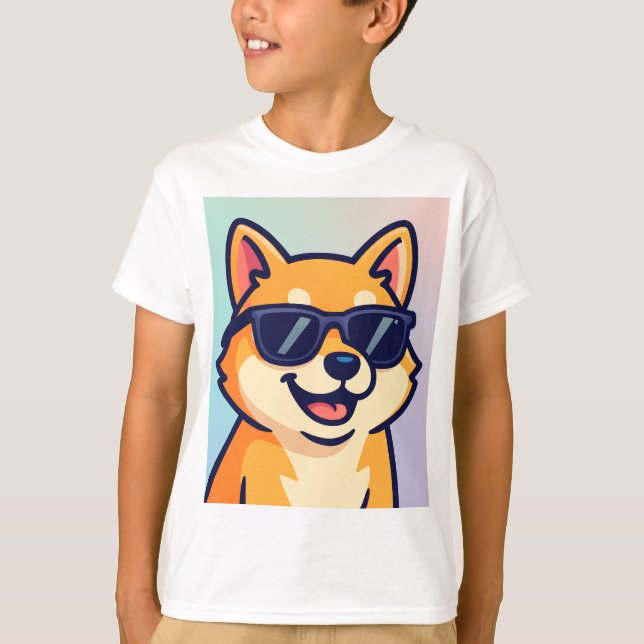 Cool Shiba Meme Kids' T-Shirt (Front)