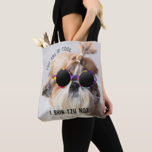 Cool Shih Tzu Not fun cute Sunglasses Photo Tote Bag