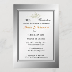 Cool shining, metallic graduation announcement
