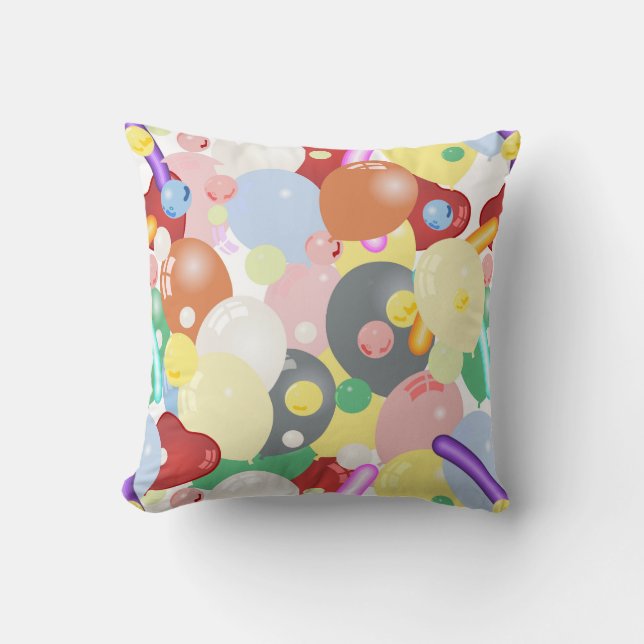 Cool Shiny Multi-Colour Balloon Styles Cushion (Front)