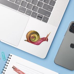 Cool Shiny Red and Gold Spiral Fractal Snail