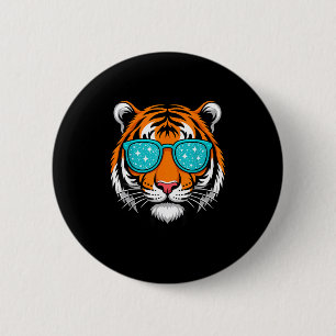 Cool Shirts For Boys Kids, Funny Tiger Sungles  6 Cm Round Badge