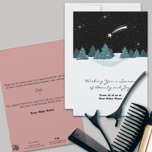 Cool Shooting Star Night Winterscape Holiday Card