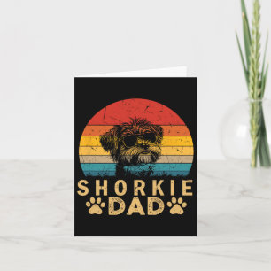 Cool Shorkie Dad Dog Lovers Paw Print Fathers Day Card