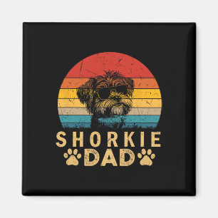 Cool Shorkie Dad Dog Lovers Paw Print Fathers Day Magnet