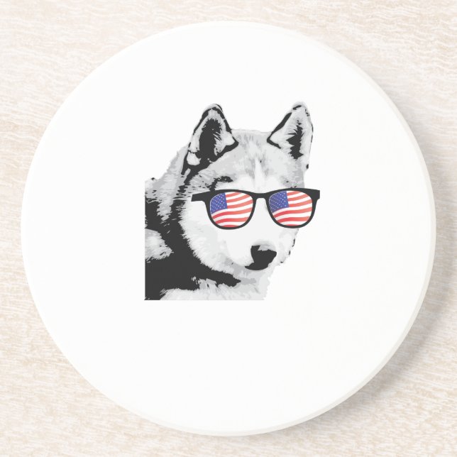 Cool Siberian Husky Dog Coaster (Front)