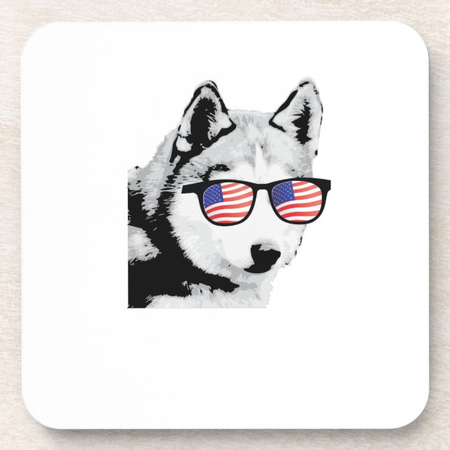 Cool Siberian Husky Dog Coaster (Front)