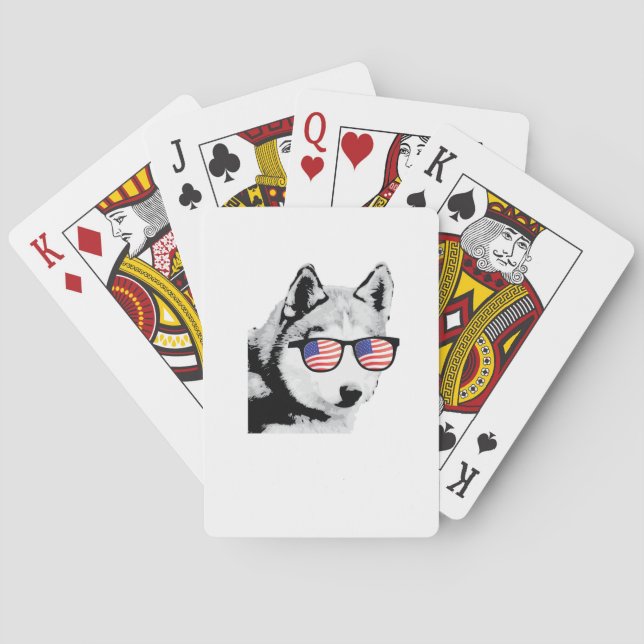 Cool Siberian Husky Dog Playing Cards (Back)