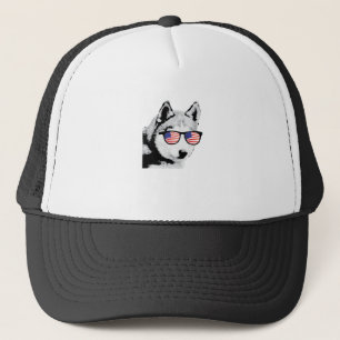 Cool Siberian Husky Dog Trucker Hat