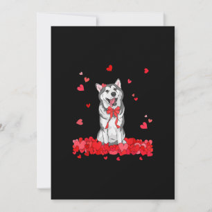 Cool Siberian Husky Valentines Day Tee Dog Lover Holiday Card