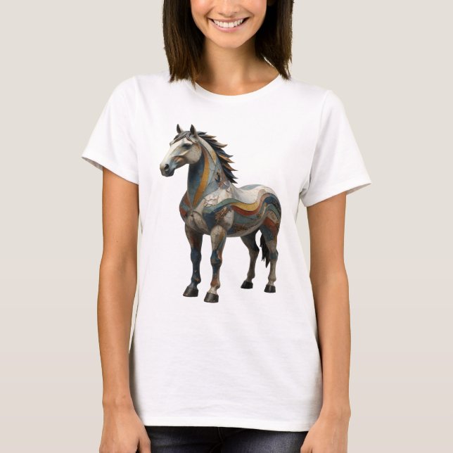 Cool Silver ABSTRACT ART Design T-Shirt (Front)