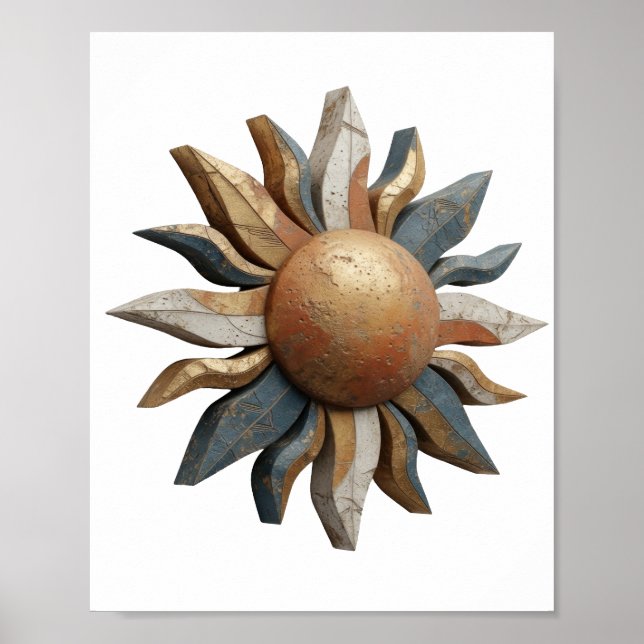 Cool Silver ABSTRACT ART Design v2 Poster (Front)