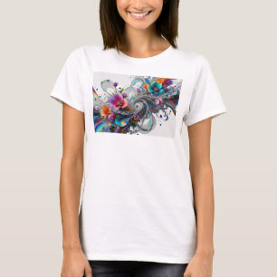 Cool Silver ABSTRACT ART Fashion Print T-Shirt
