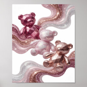 Cool Silver ABSTRACT ART Modern Design Poster
