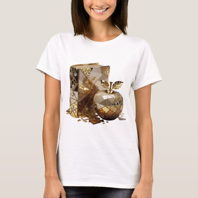 Cool Silver ABSTRACT ART Modern Design v3 T-Shirt (Front)