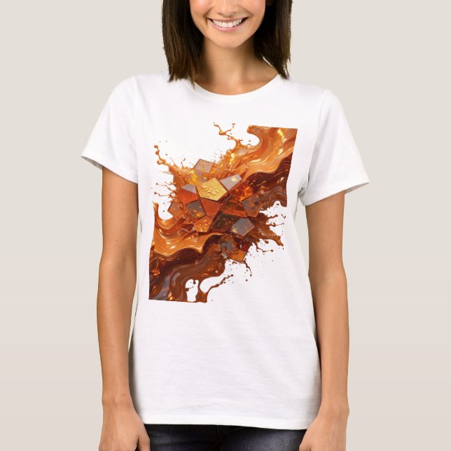 Cool Silver ABSTRACT ART Statement Tee v4 (Front)
