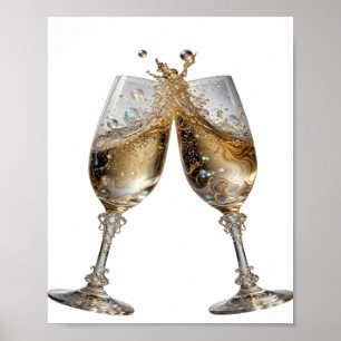 Cool Silver CHEERS TO GOOD HEALTH Poster