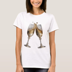 Cool Silver CHEERS TO GOOD HEALTH Wearable Art T-Shirt