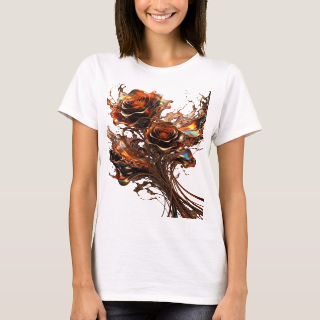 Cool Silver CHOCOLATE ROSES Statement Tee (Front)
