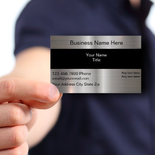 Cool Silver DIgitally Printed Metallic Business Card