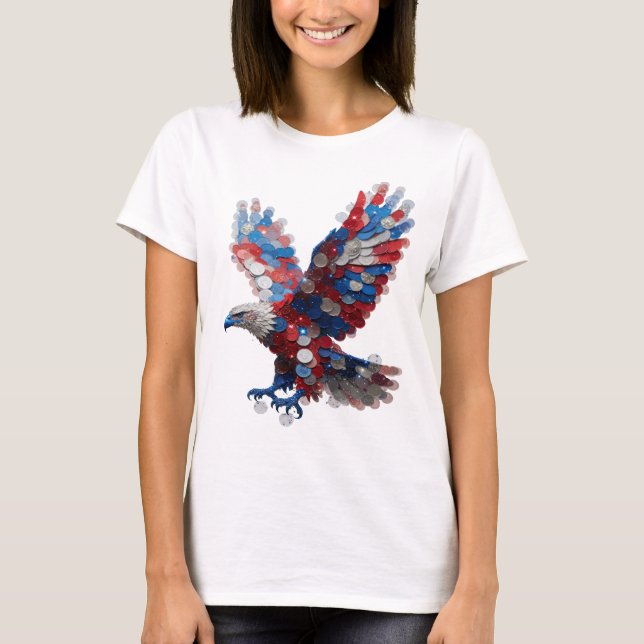 Cool Silver EAGLE Quote Design T-Shirt (Front)