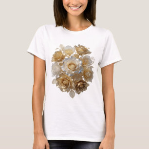 Cool Silver GOLDEN ROSES Tee