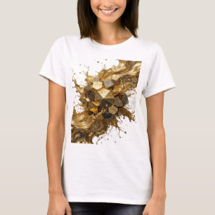Cool Silver GOLDEN SPLASHES AND METALIC CUBES T-Shirt