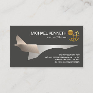 Cool Silver Jet Aeroplane Airport Aviation Pilot Business Card