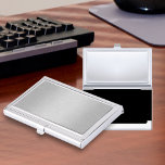 Cool Silver Metallic Background Business Card Holder<br><div class="desc">Cool business card case for men with simulated brushed aluminium background digitally printed on the cover to look like the real thing in a masculine style with blank space you can add make your own by adding your name, company name and phone number. Designed for any business professional that wants...</div>