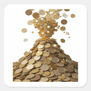 Cool Silver MOUNTAIN OF GOLD Decal Design Square Sticker