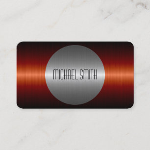 Cool Silver Stainless Steel Metal 2 Business Card