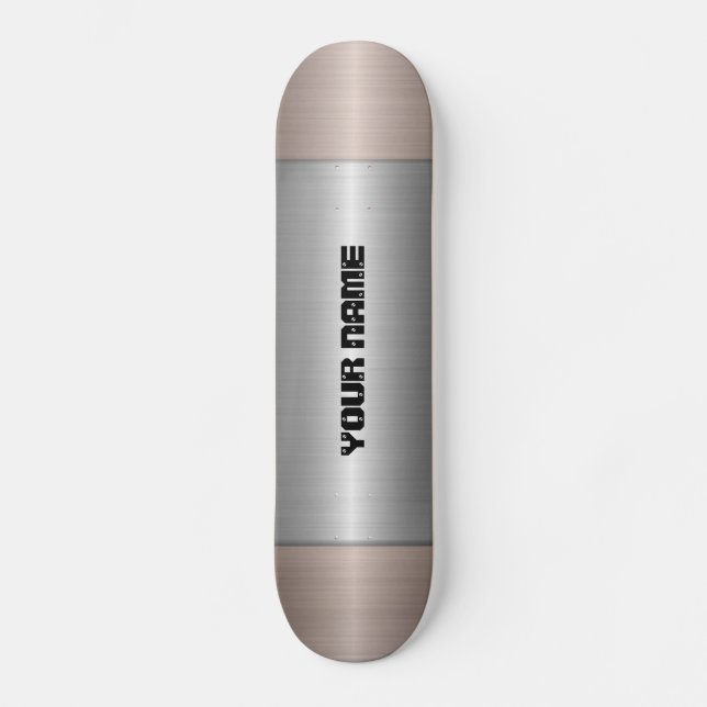 Cool Silver Stainless Steel Metal Skateboard (Front)