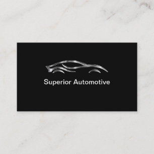 Cool Silver Tone Car Design Automotive Business Card