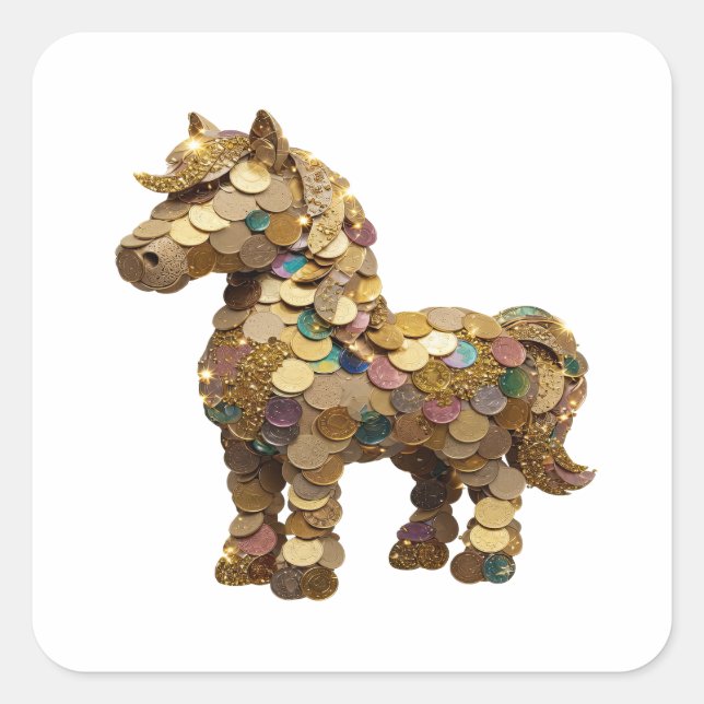 Cool Silver UNICORN COINS Sticker Art (Front)