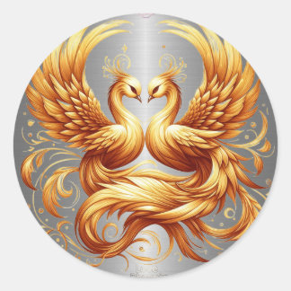 Cool Silver with Gold Pheonix Sticker