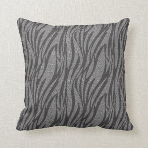 Cool Silver Zebra Print Pattern Pillow