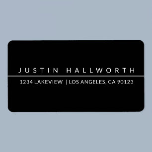 Cool Simple Black & White Label