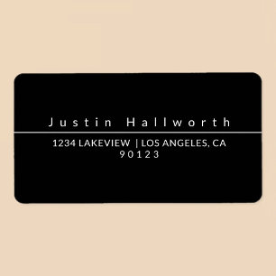 Cool Simple Black & White Label