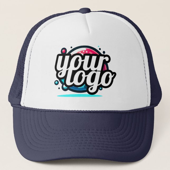 Cool Simple Business Logo Custom Trucker Hat (Front)