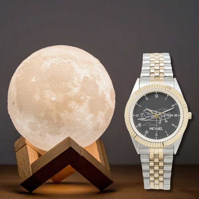 Cool simple Cessna aeroplane & clouds,Custom gift Watch (Creator Uploaded)