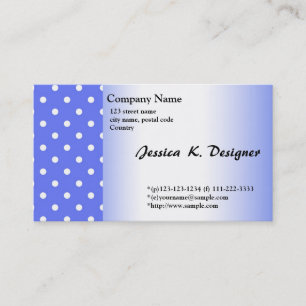 cool, simple, elegant blue polka dots business car card