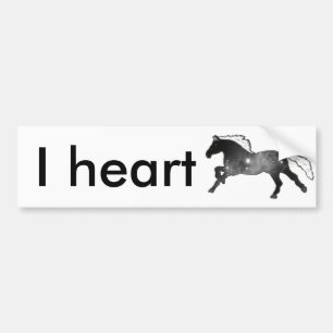 Cool Simple Horse Black and White Nebula Galaxy Bumper Sticker