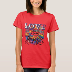 Cool Simple Love Is Love Pride Multicolor Design T-Shirt