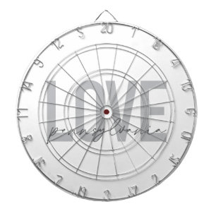 Cool, simple, modern design Love Pennsylvania Dartboard