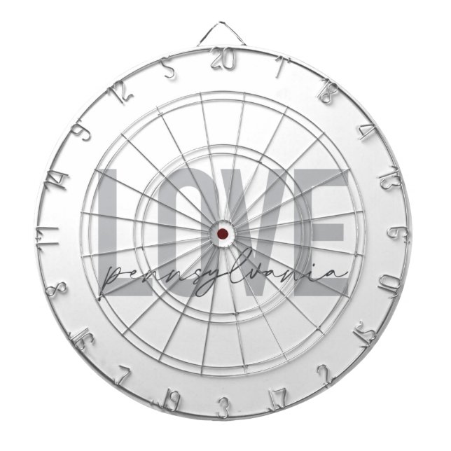 Cool, simple, modern design Love Pennsylvania Dartboard (Front)