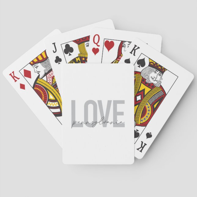 Cool, simple, modern design Love Pennsylvania Playing Cards (Back)